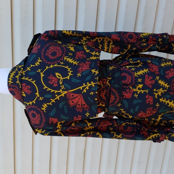 BURBERRY SILK FLORAL PRINT EVENING TRENCH COAT JACKET MADE IN ITALY - Picture 8 of 12